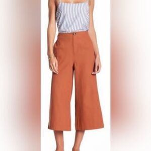 Good Luck Gem Wide Leg Rust Color Pants Size M GUC w/ Defect READ
